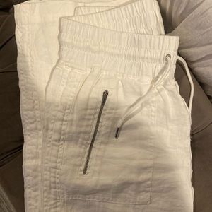 White linen pants